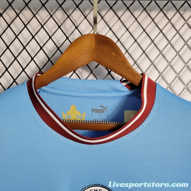 22/23 Manchester City Home Long Sleeve Soccer Jersey