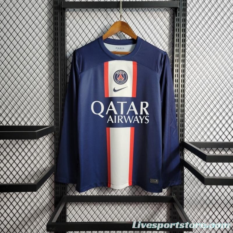 22/23 Long Sleeve PSG Paris Home Soccer Jersey