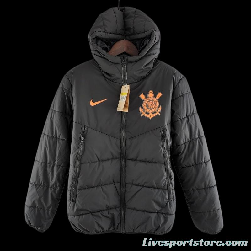 2022 Corinthians Down coat Jacket Black Orange Label