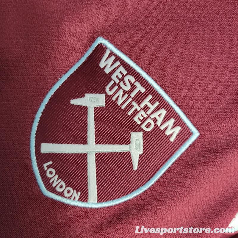 22/23 West Ham Home Soccer Jersey