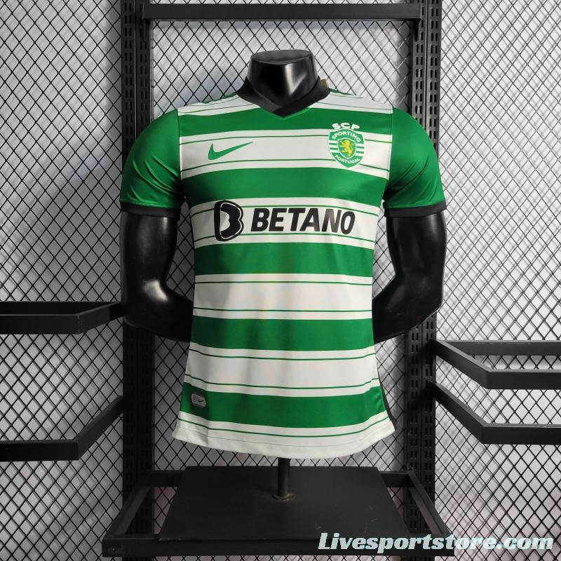 22/23 Player Version Sporting Lisbon Home Soccer Jersey