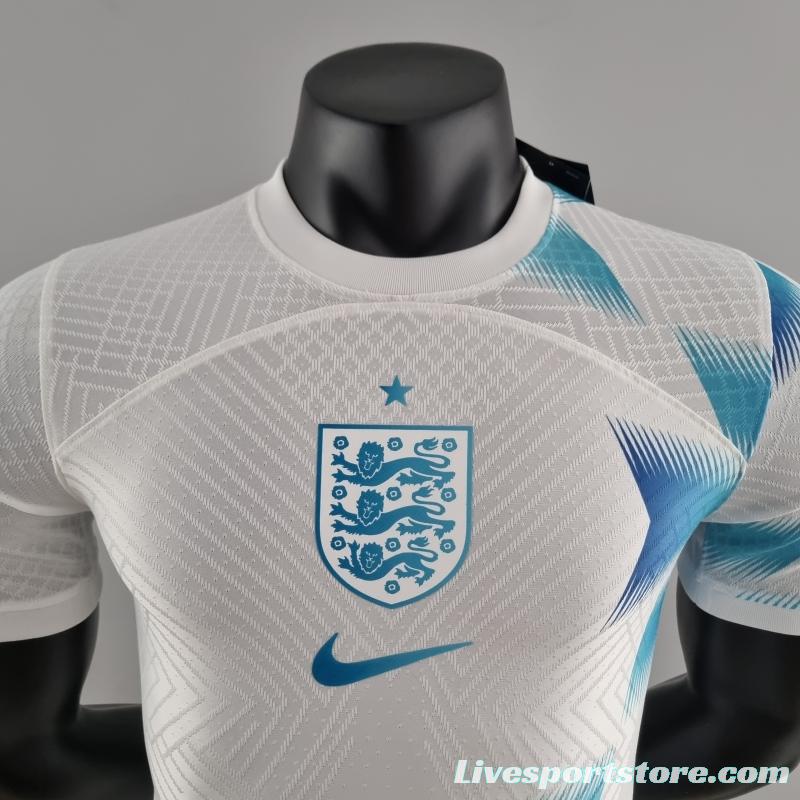 Player Version 2022 England Pre-match Kit White Blue