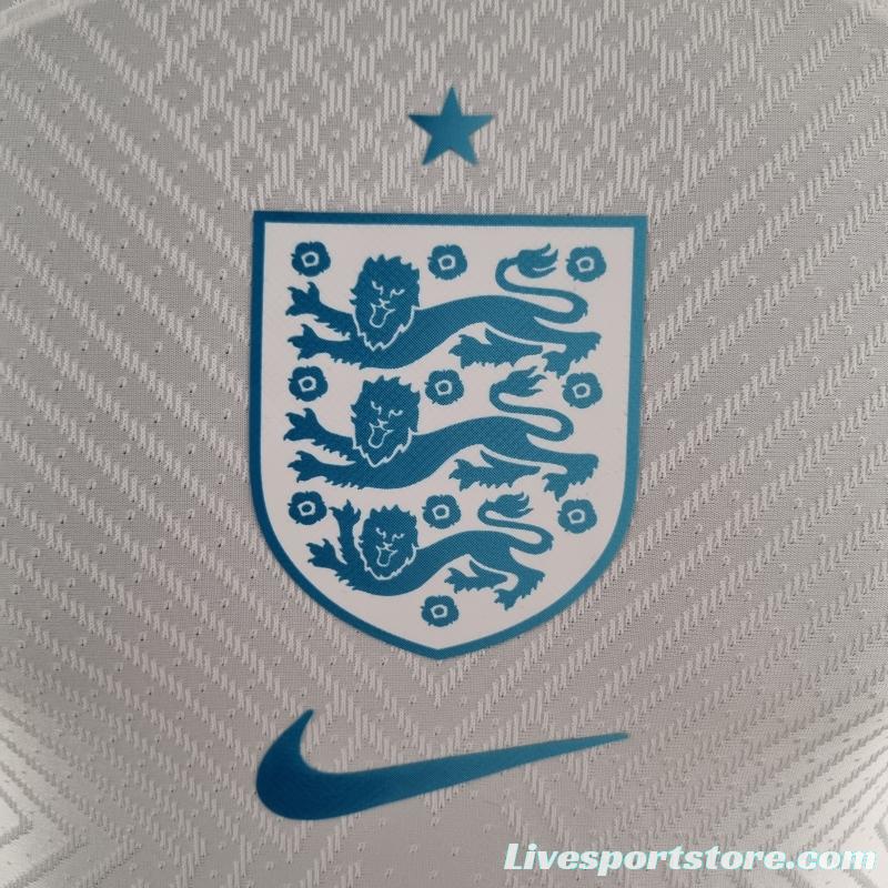 Player Version 2022 England Pre-match Kit White Blue