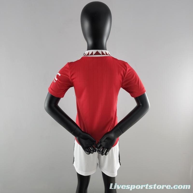 22/23 Kids Manchester United Home SIZE16-28 Soccer Jersey