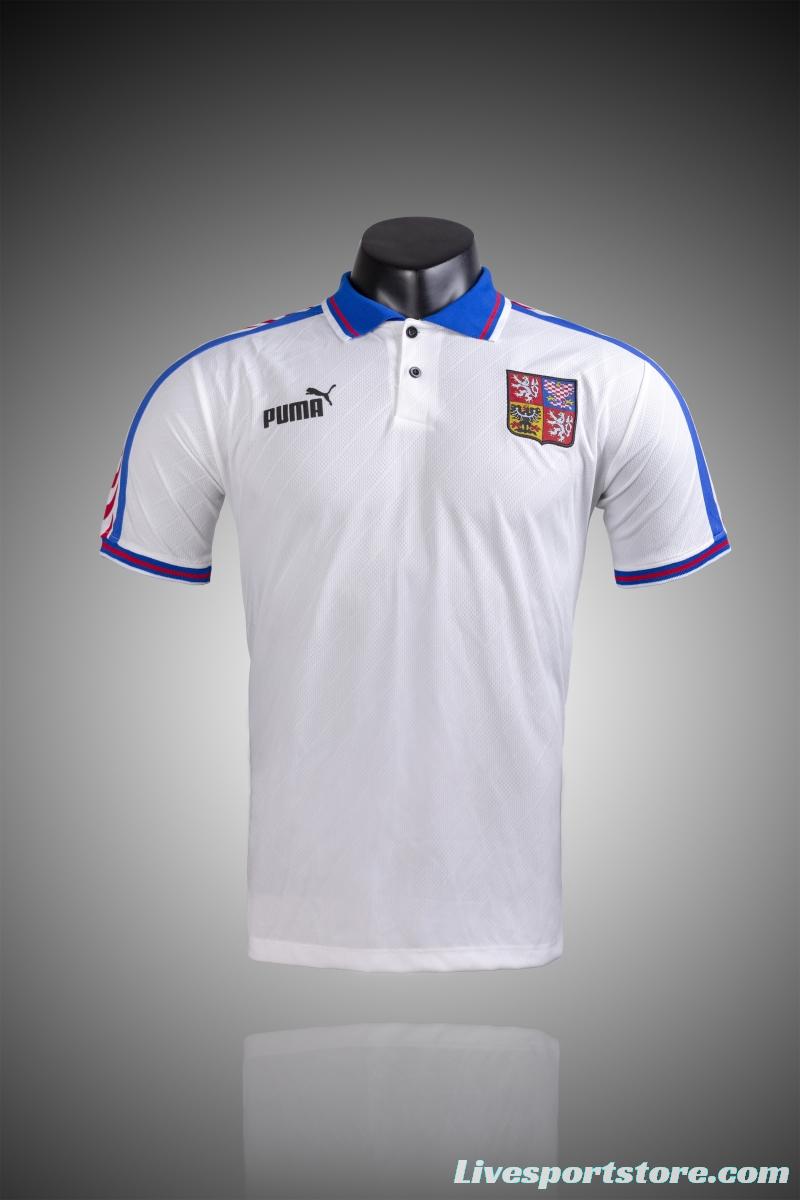 Retro 1996 Czech Republic  Away Soccer Jersey