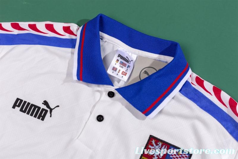 Retro 1996 Czech Republic  Away Soccer Jersey