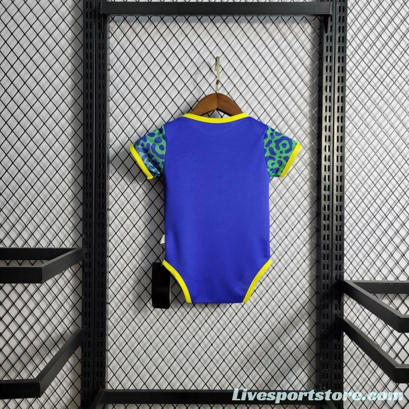 2022 Baby Brazil Away  9-12 Baby Soccer Jersey