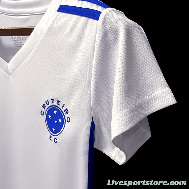 22/23 Woman Cruzeiro Away Soccer Jersey