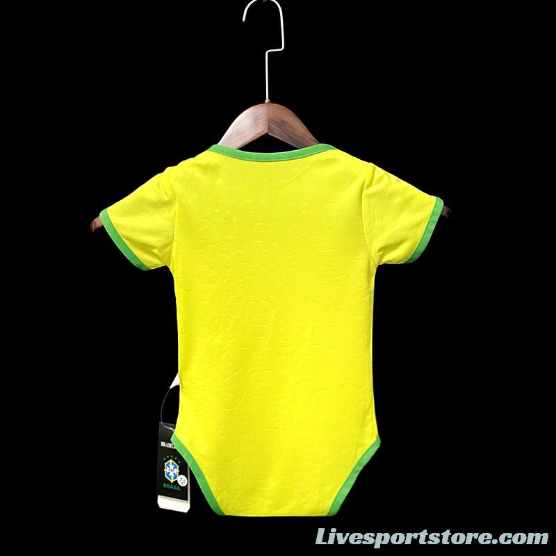 2022 Brazil Home Baby Soccer Jersey