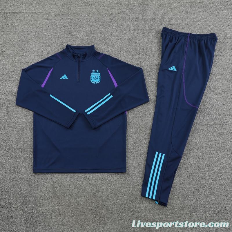 2022 Argentina Navy Half Zipper Tracksuit