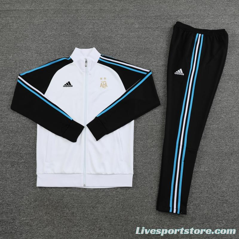 2022 Argentina White Full Zipper Tracksuit