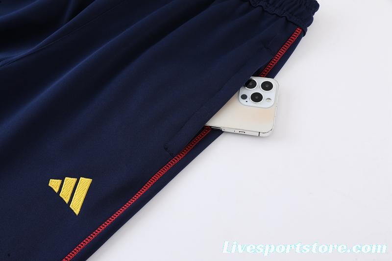 2022 Spain Navy Full Zipper Tracksuit