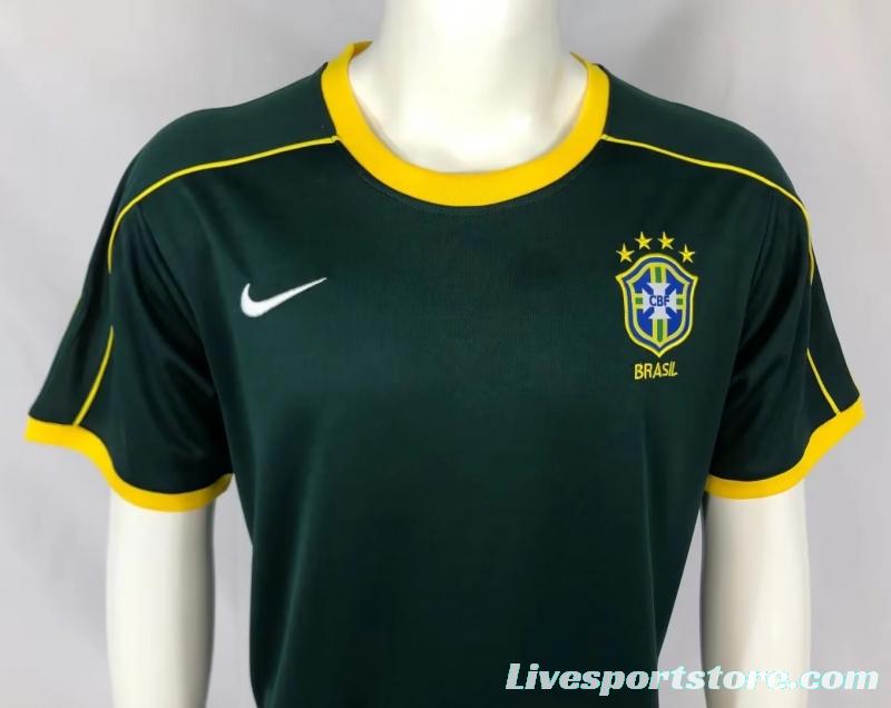 Retro 1998 Brazil Green Goalkeeper Jersey