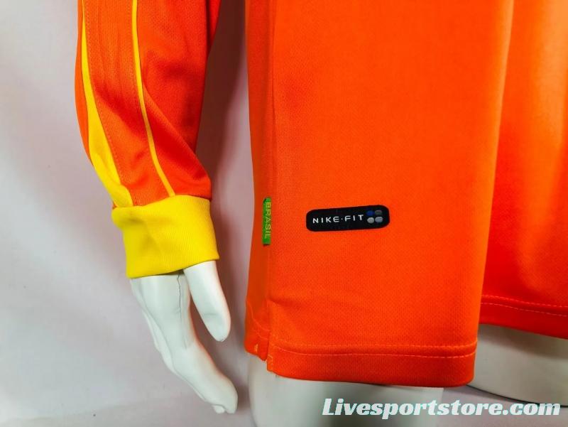 Retro 1998 Brazil Goalkeeper Orange Jersey