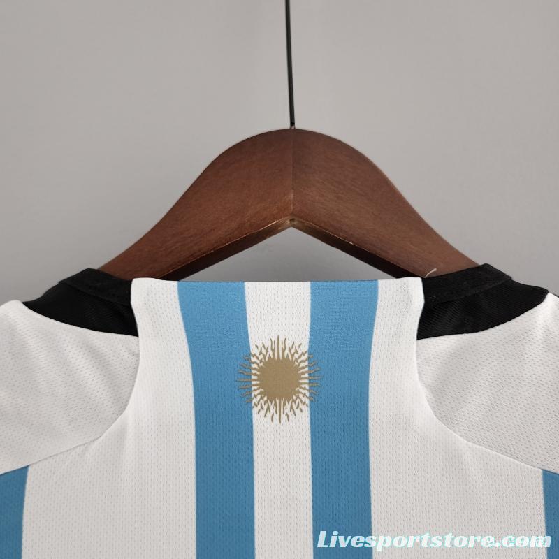 2 Stars Argentina Home Final Match Jersey With Full Patch