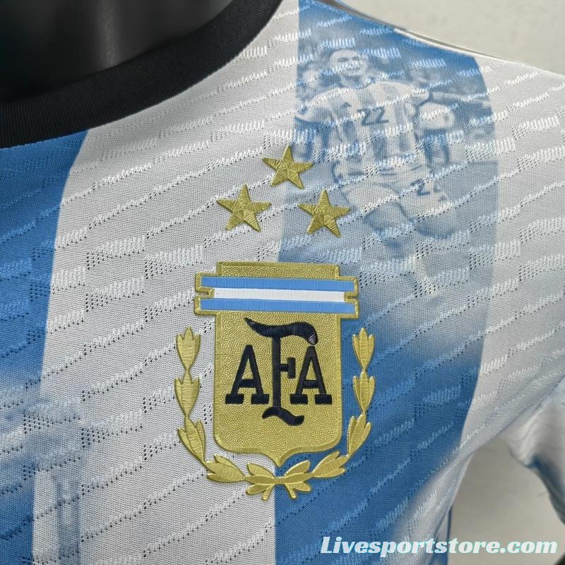 Player Version 3 Stars 2022 Argentina Campeones Mundo Home Special Jersey