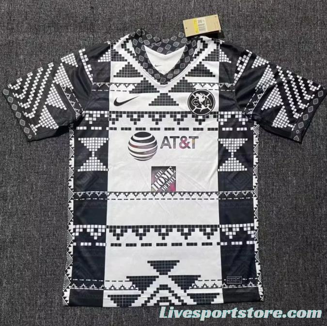 22 23 Club America Black/White Training Jersey