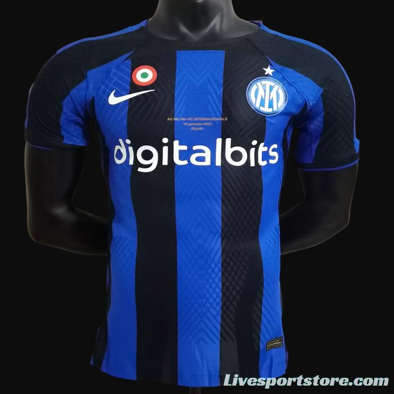 Player Version 22 23 Inter Milan Home Super Cup Jersey