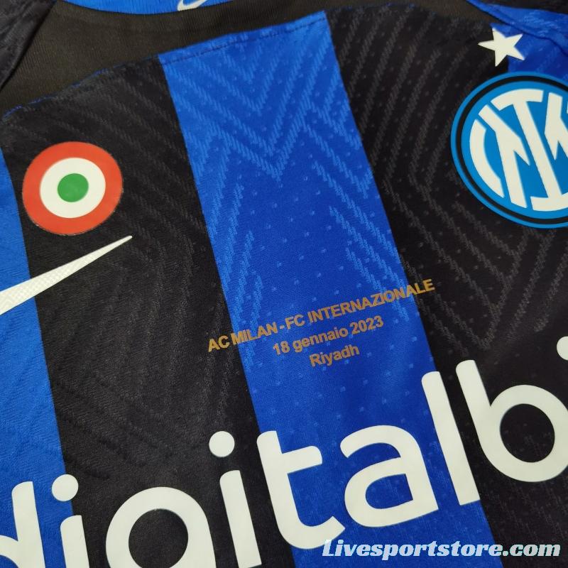 Player Version 22 23 Inter Milan Home Super Cup Jersey