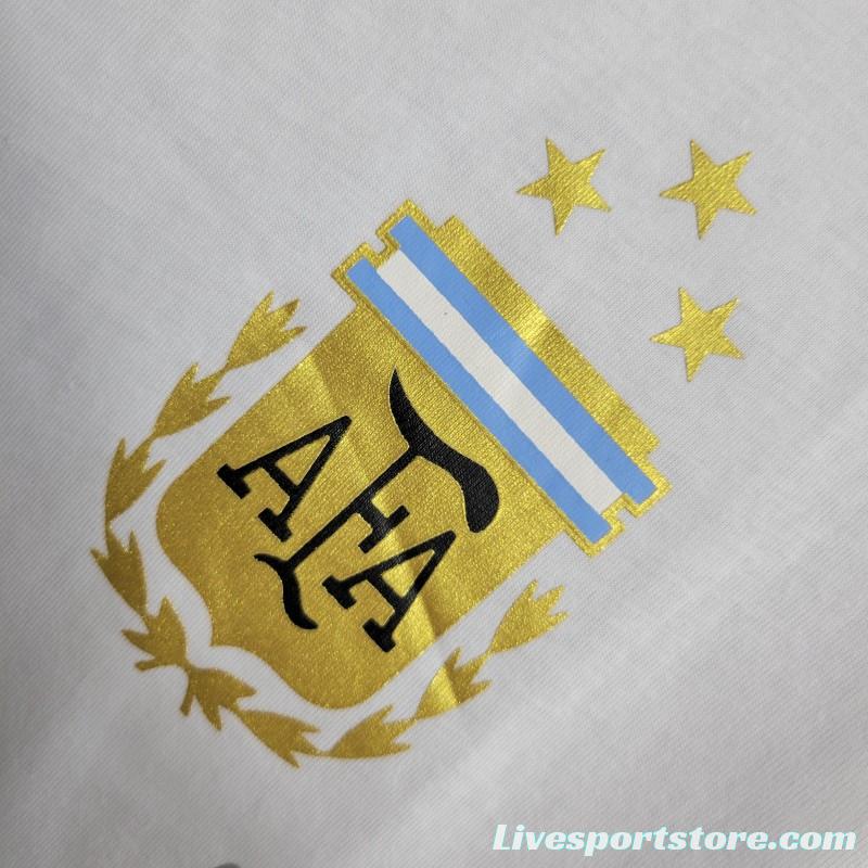 2023 Argentina White Casual T-Shirts