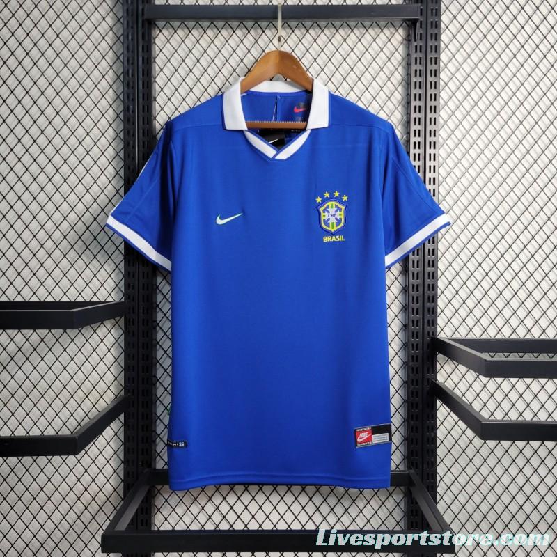 Retro 1997 Brazil Away Blue Jersey