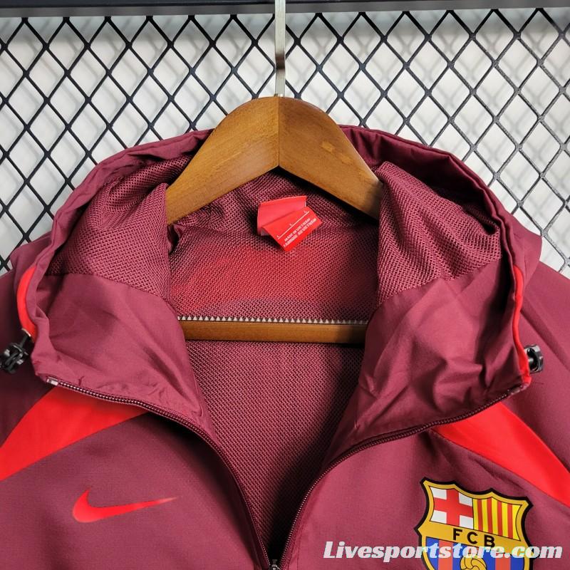 23-24 Barcelona Red Windbreaker