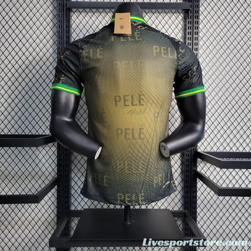 Player Version 2022 Brazil PELE Black Commemorative Black Jersey