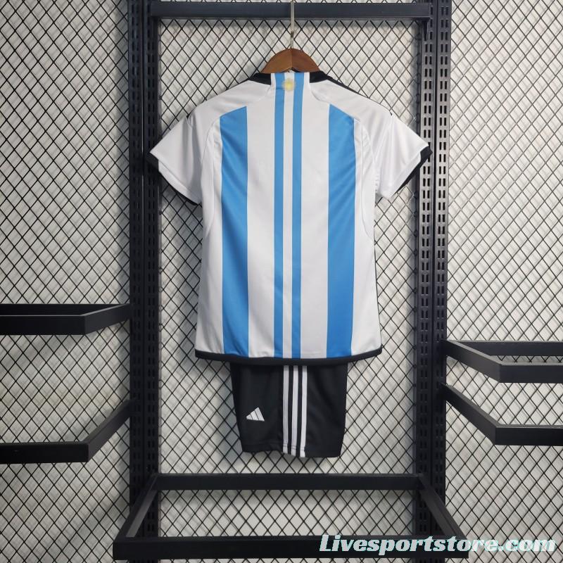 3-Stars 2023 Kids Argentina Home Jersey