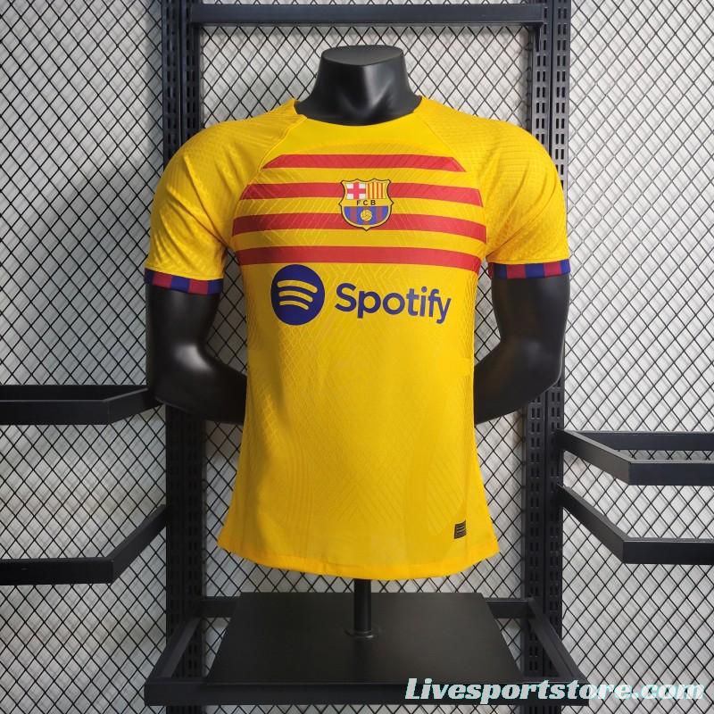 Player Version 22-23 Barcelona Forth Yellow Jersey