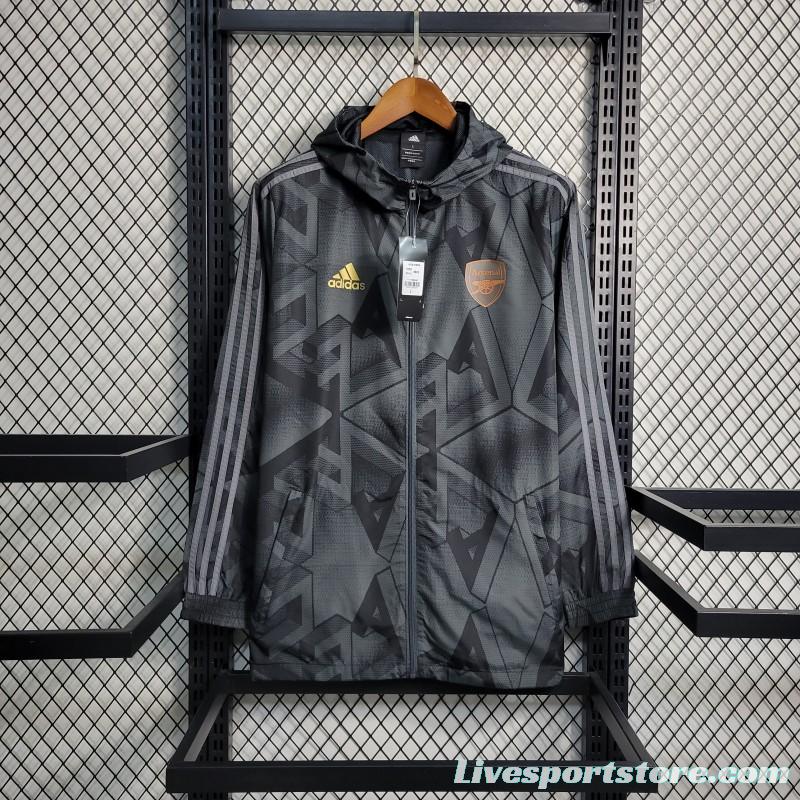 22-23 Arsenal Black Windbreaker