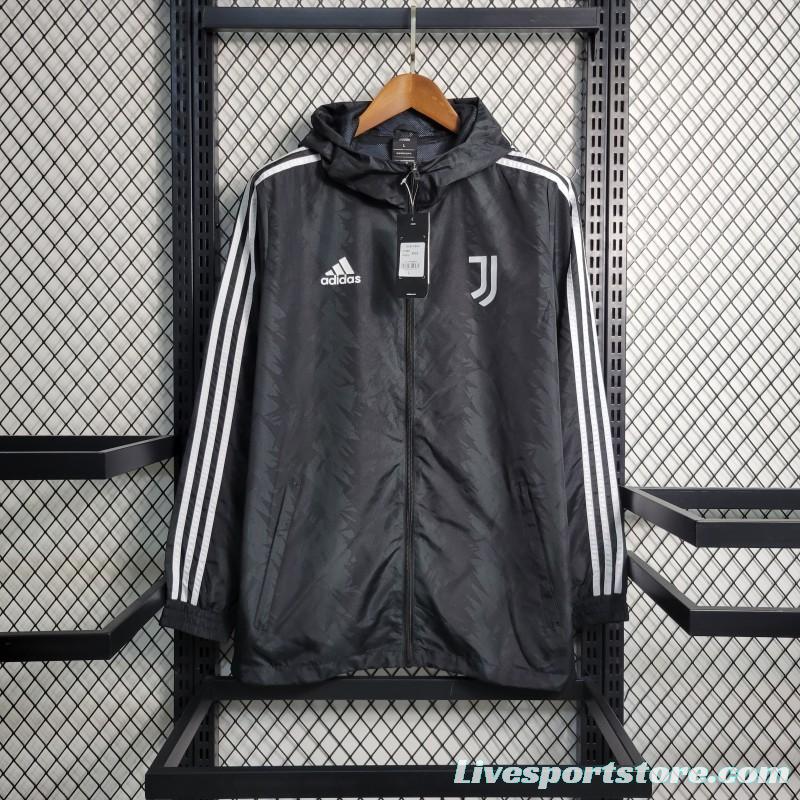 23-24 Juventus Black Windbreaker