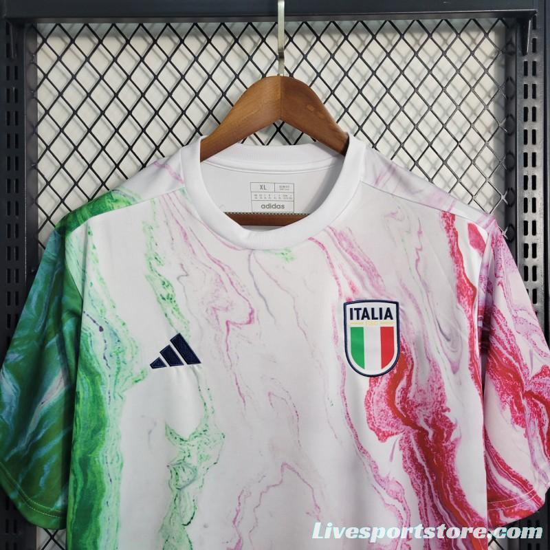 2023 Italy FIGC Pre-Match White Jersey