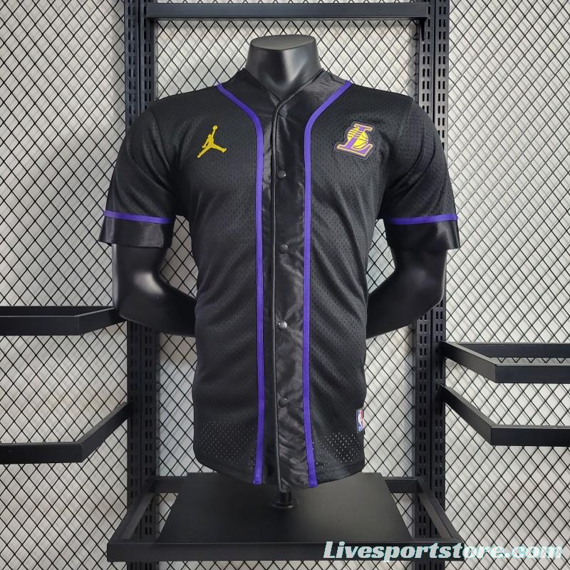 2023 NBA Lakers STATEMENT BASEBALL Black Jersey