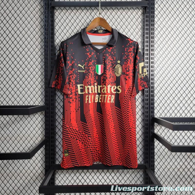 22/23 AC Milan Forth Black Red Jersey