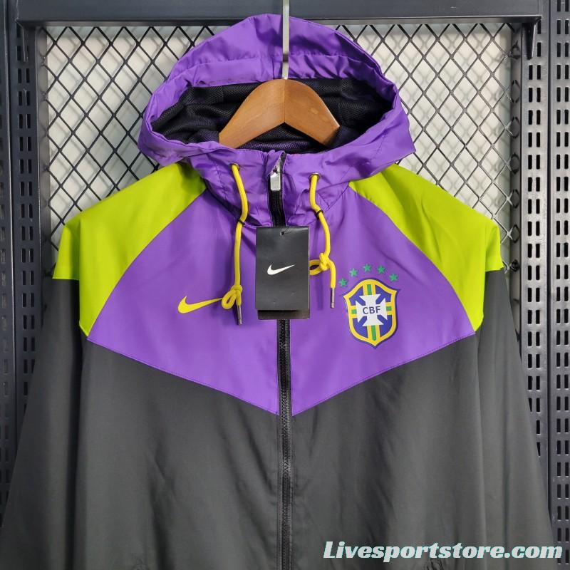 2022 Brazil Black Purple Windbreaker