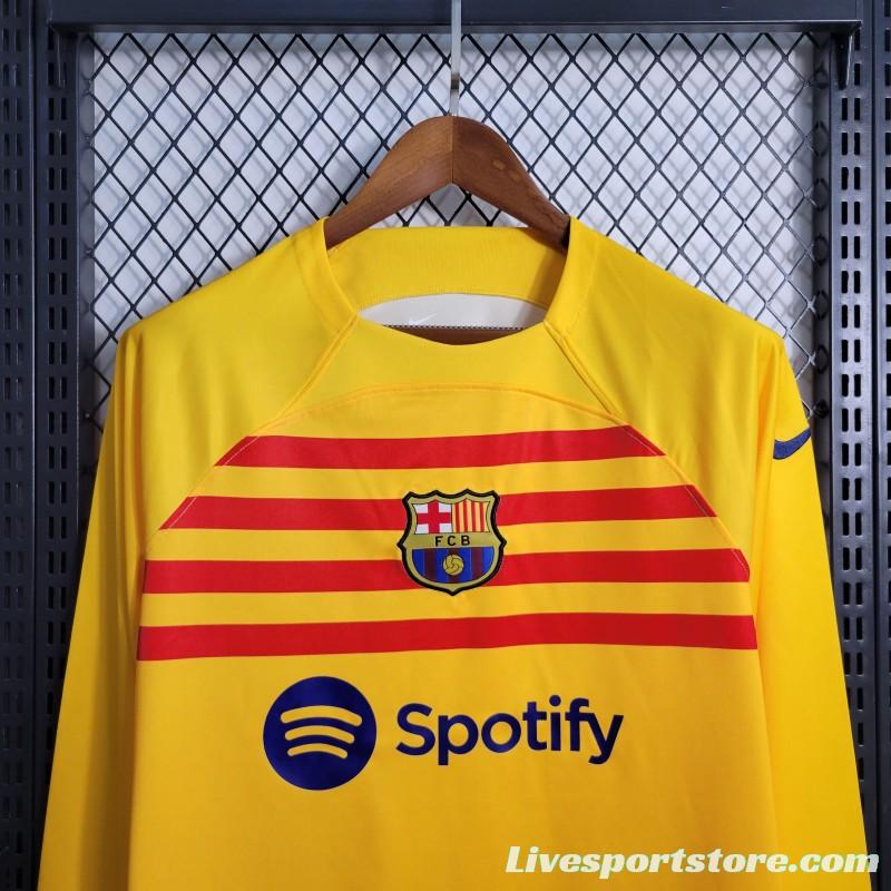 22/23  Barcelona Forth Yellow Long Sleeve Jersey