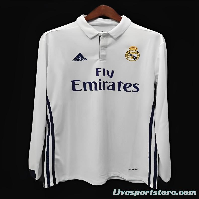 Retro 16/17 Real Madrid Home Long Sleeve Jersey