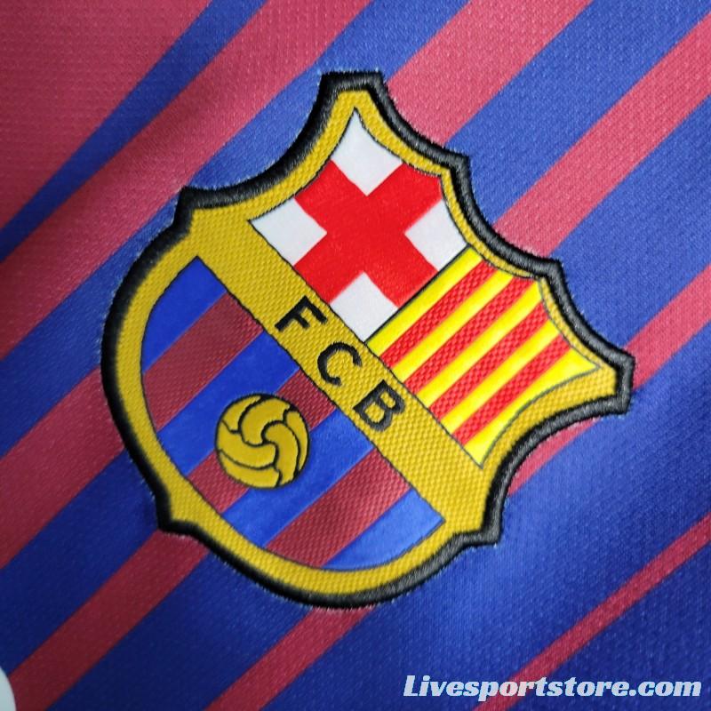 Retro 17-18 Barcelona Home Soccer Jersey