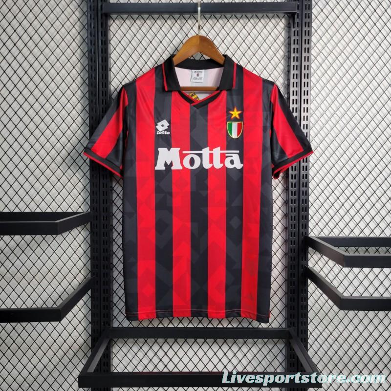 Retro 93-94 AC Milan Home Soccer Jersey