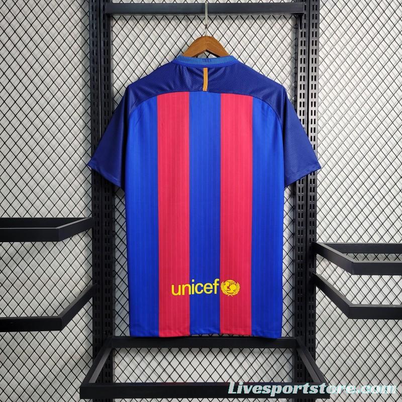 Retro 16-17 Barcelona Home Soccer Jersey