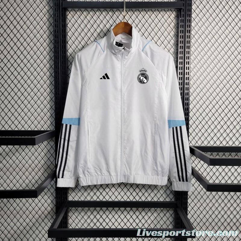 23-24 Real Madrid White Windbreaker