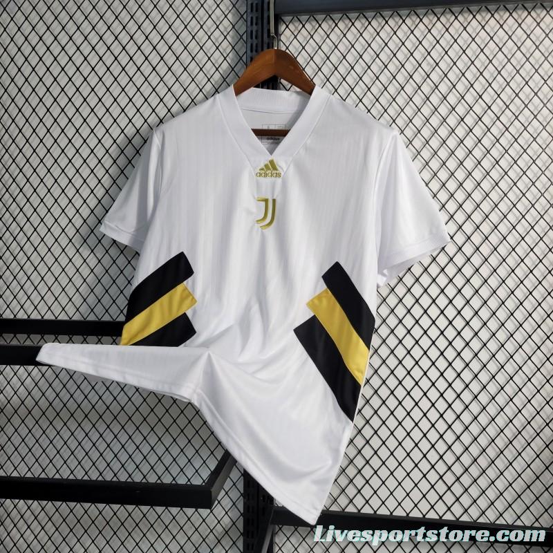 23-24 Juventus White Icon Jersey Embroidery Logo