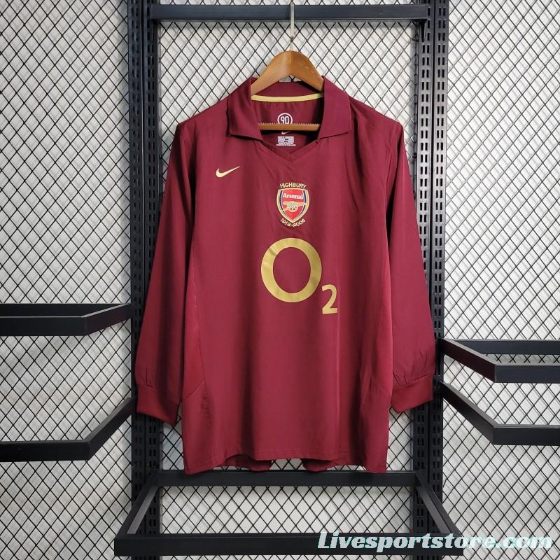 Retro 05-06 Arsenal Home Long Sleeve Jersey