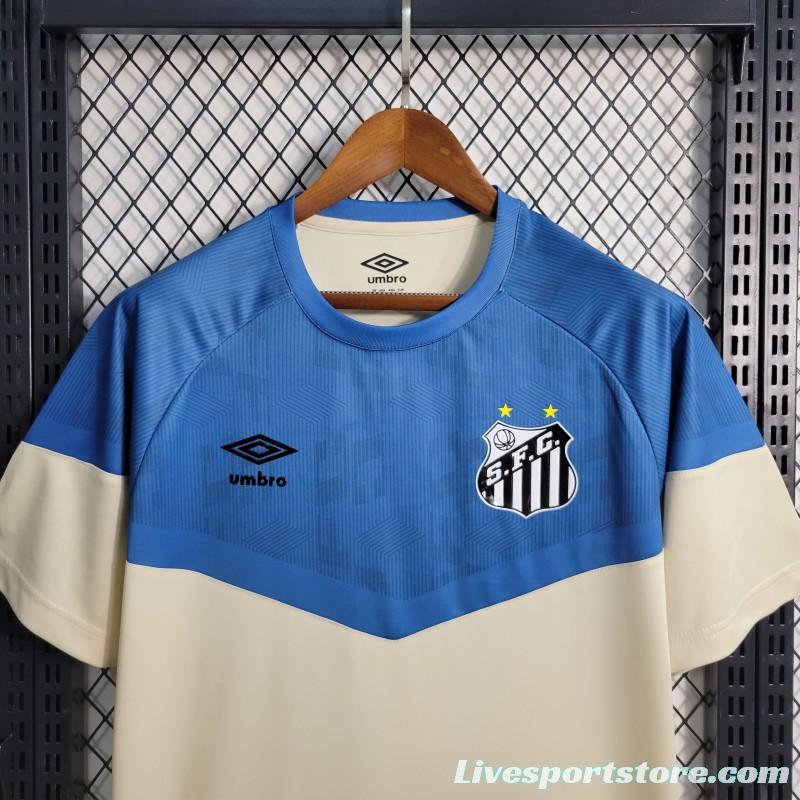 23-24 Santos Training Blue White Jersey