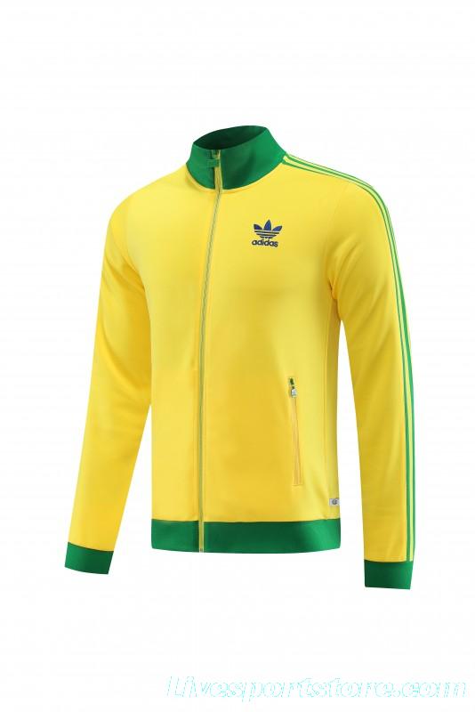 2023 Adidas Original Yellow Full Zipper Jacket +Pants