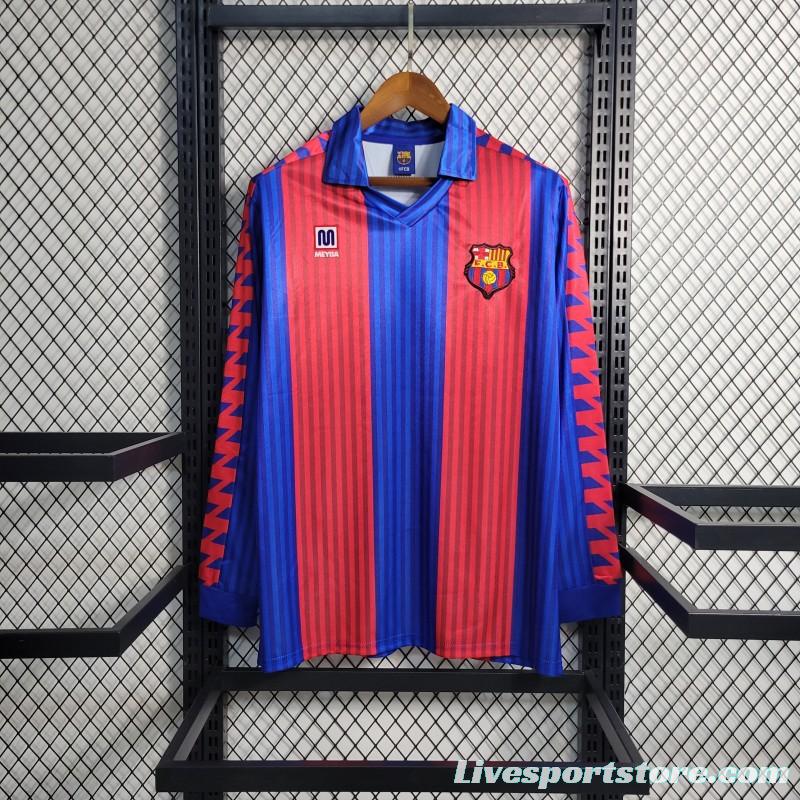 Retro 91/92 Barcelona Home Long Sleeve Jersey