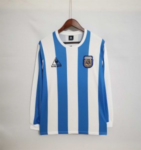 Retro 1986 Argentina Home Long Sleeve Jersey