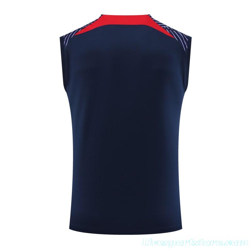 23-24 PSG Navy Vest Jersey+Shorts