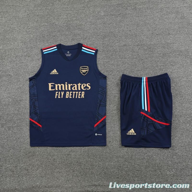 23-24 Arsenal Navy Vest Jersey+Shorts