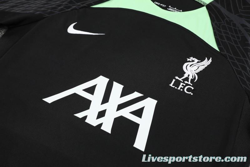 23-24 Liverpool Black Green Short Sleeve+Shorts